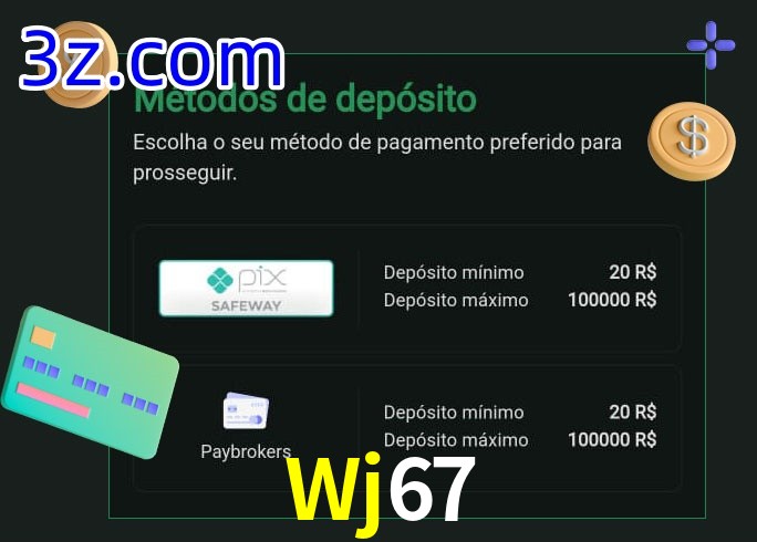 O cassino Wj67 oferece uma grande variedade de métodos de pagamento